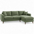 3-zits hoekbank met chaise longue rechts 230 x 150 x 85 cm olijfgroen fluweel