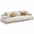 3-zitsbank 280 x 105 x 85 cm Crème met Naturel Bruine Houten Poten