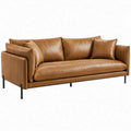 3-zitsbank 220 x 90 x 85 cm cognacbruin met PU-kunstleer en zwarte stalen poten