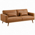2-zitsbank 200 x 88 x 85 cm Cognacbruin PU-kunstleer met houten poten